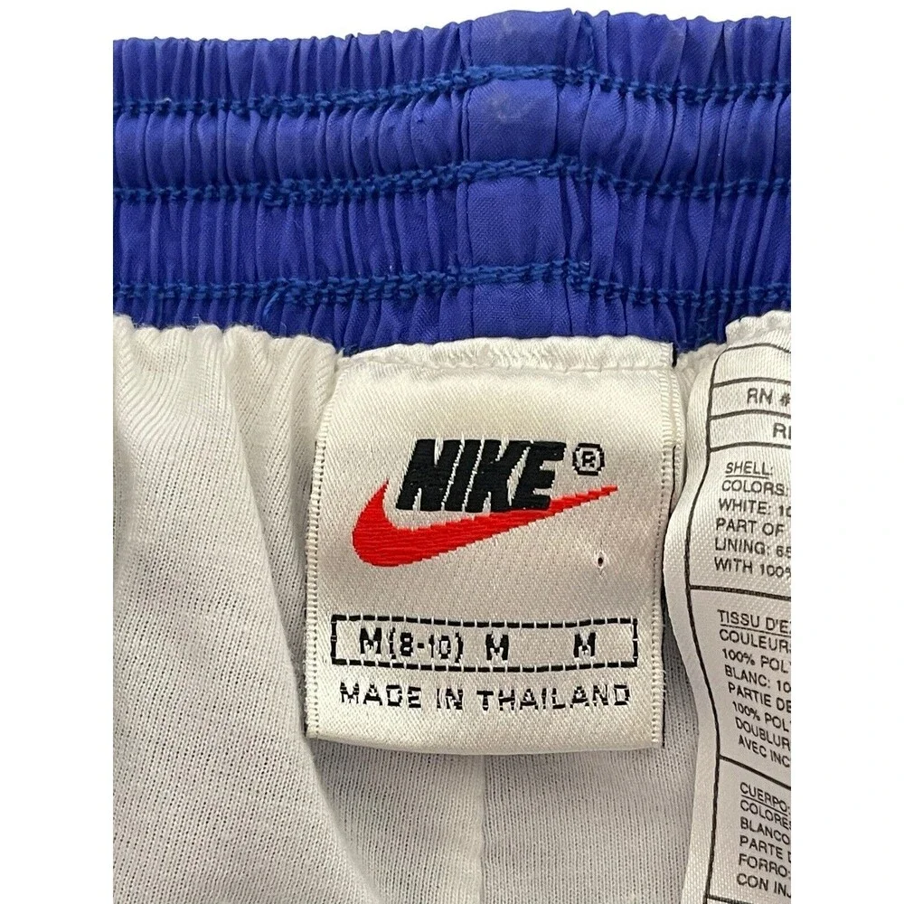 VTG 1997 Nike Tonal Swoosh Track Pants Nylon Windbreaker‎ Joggers Baggy Blue 90s